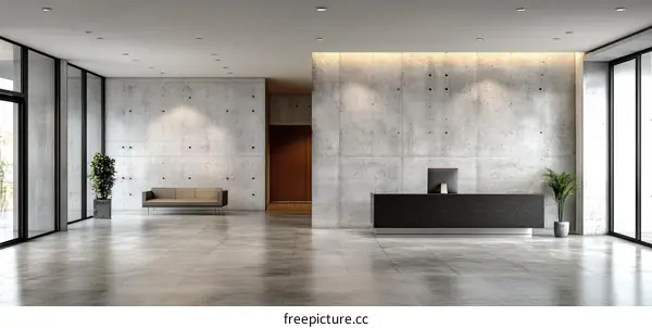 Modern Concrete Lobby Interior Design