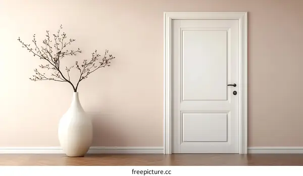 Elegant Interior Design with a Vase and Door