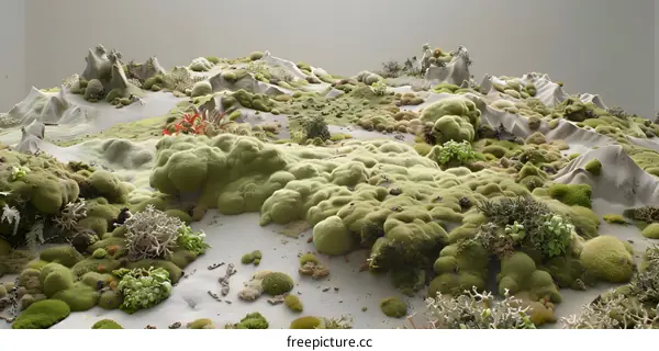 Close Up View of a Moss Covered Landscape