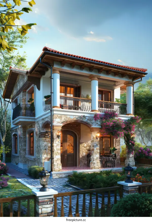 European style two-story villa