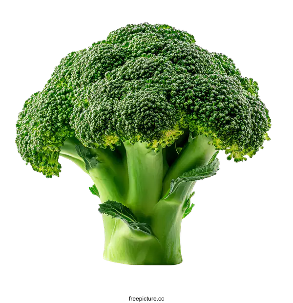 [Transparent Background PNG]Fresh Broccoli Head Close-up Isolated on White Background