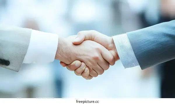 Business Deal Handshake Close Up