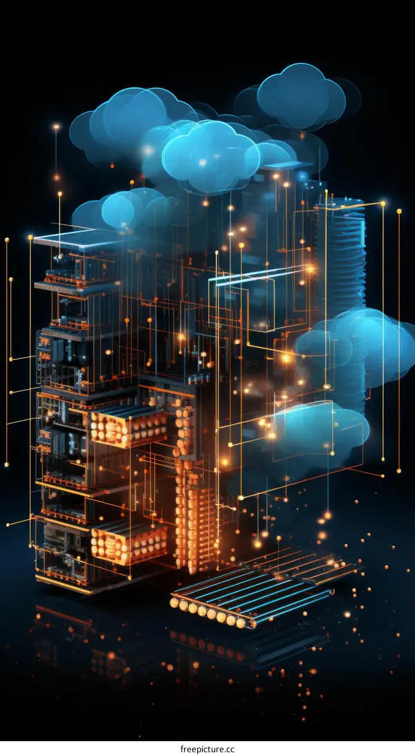 Data Center Servers And Cloud Computing Concept Illustration