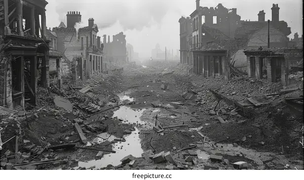 The ruins of Ypres, Belgium, after World War I