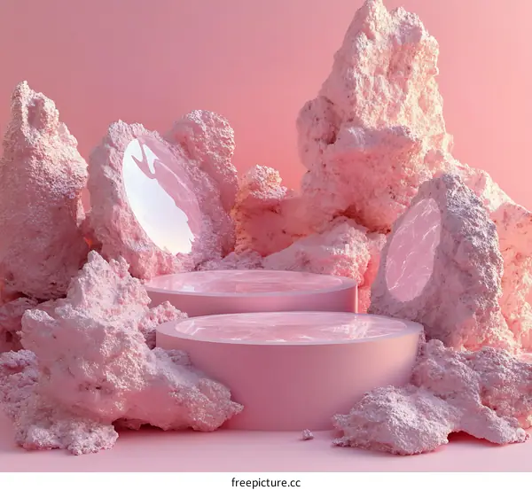 Pink Abstract Geometric Product Display