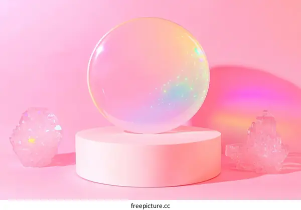 Abstract Pink Crystal Sphere Display