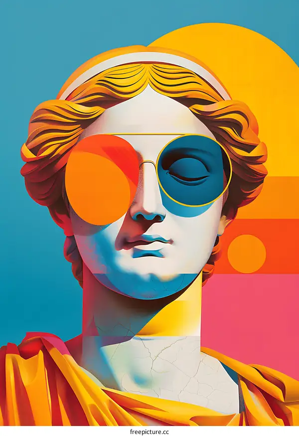 Modern Art  Ancient Greek Statue  Wearing Sunglasses