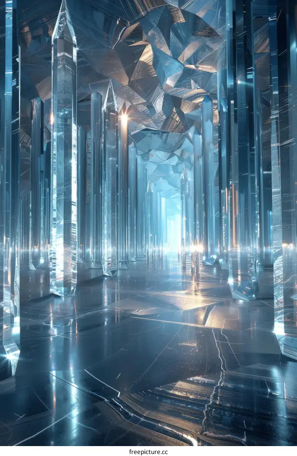 Crystalline Futuristic Corridor