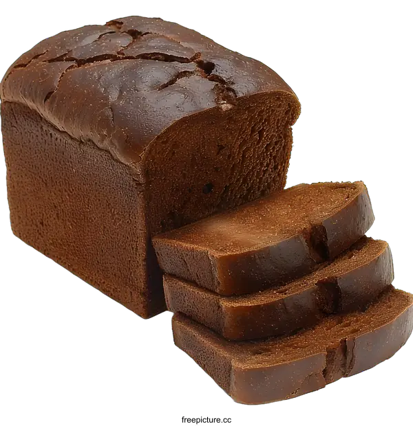 [Transparent Background PNG]Freshly Baked Brown Bread Loaf with Slices