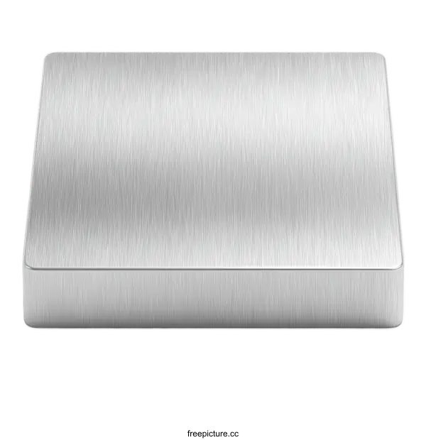 [Transparent Background PNG]Brushed Metal Square Plate Illustration