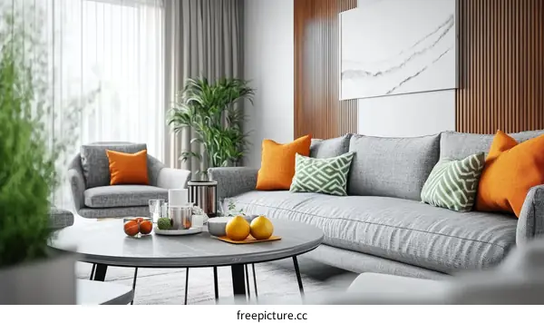 Modern Living Room Interior Design Illustration