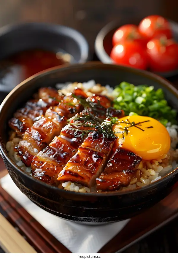 Unagi Donburi with Egg Yolk