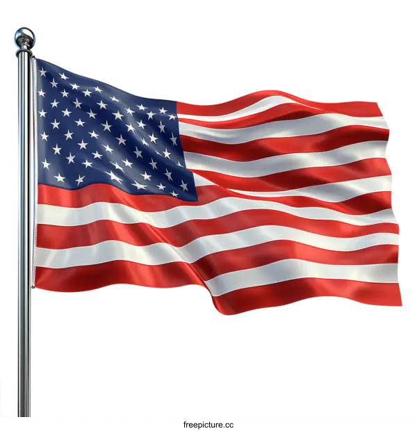 [Transparent Background PNG]Waving American Flag Illustration