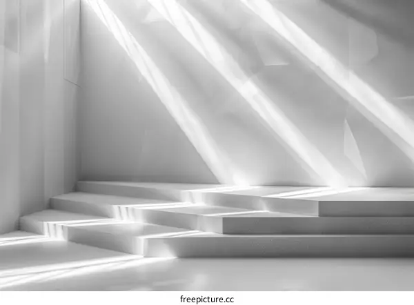 Rays of Light Illuminating a White Stage