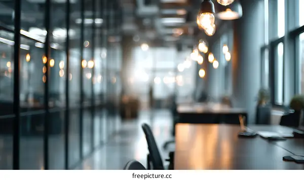 Modern Office Interior Blurred Background