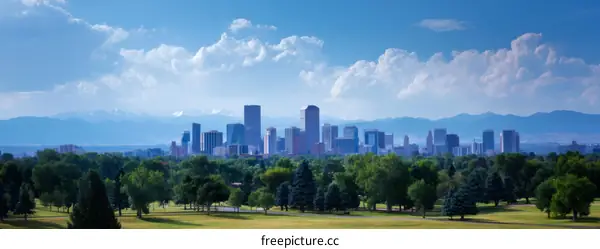 Denver Skyline View from Parkland