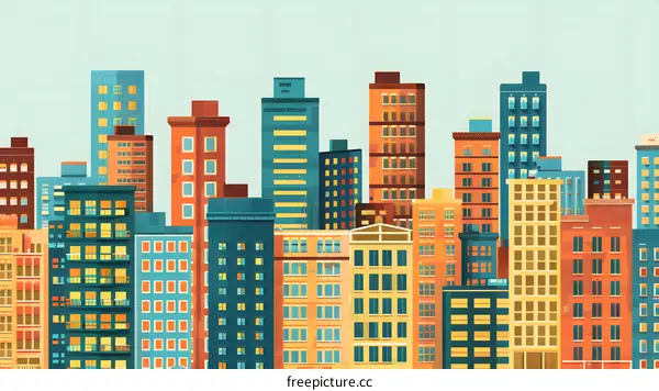 Colorful Cityscape Illustration