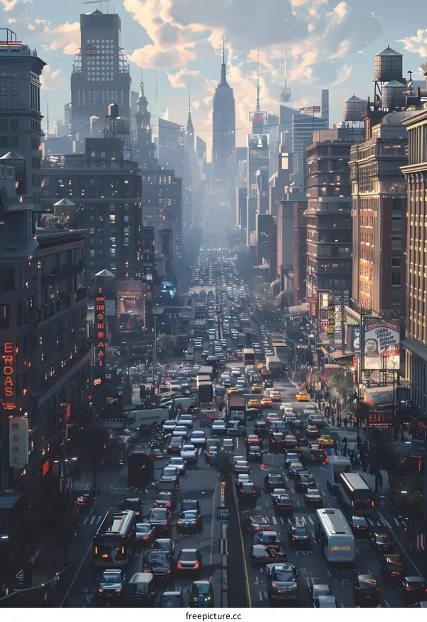 Traffic on Fifth Avenue in New York City