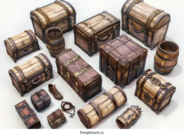 Wooden Chests, Barrels, and Other Containers