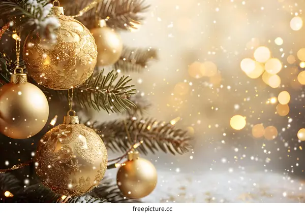 Christmas Tree with Golden Balls