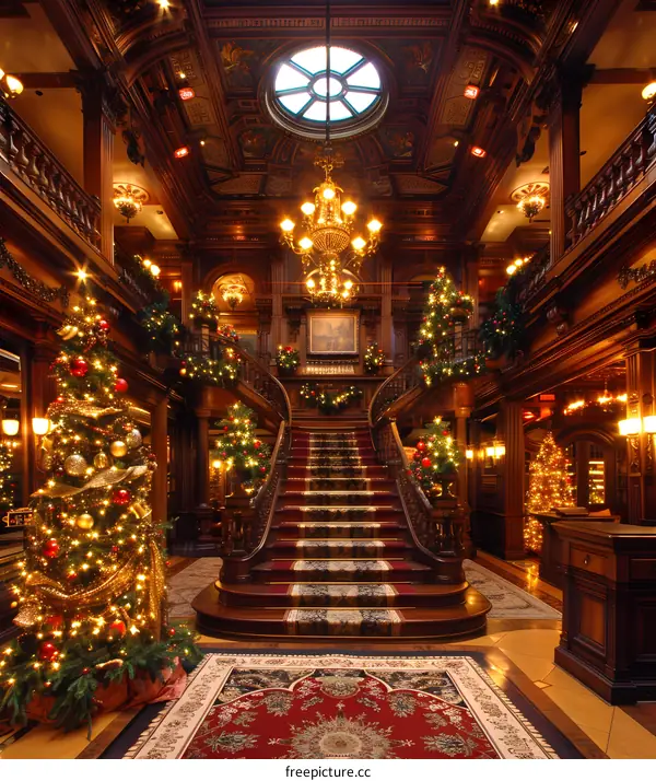 Grand Staircase Christmas Decorations