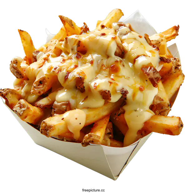 [Transparent Background PNG]Loaded french fries with cheese and sauce