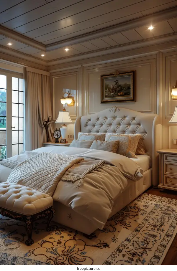 Elegant Beige Bedroom Interior Design