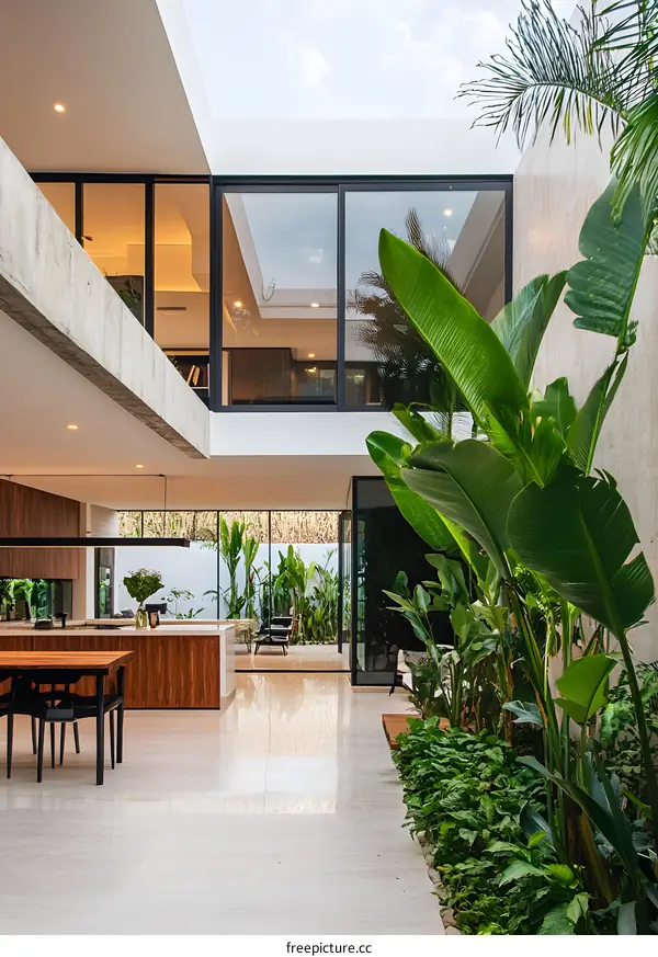 Modern Home Interior Design With Lush Greenery