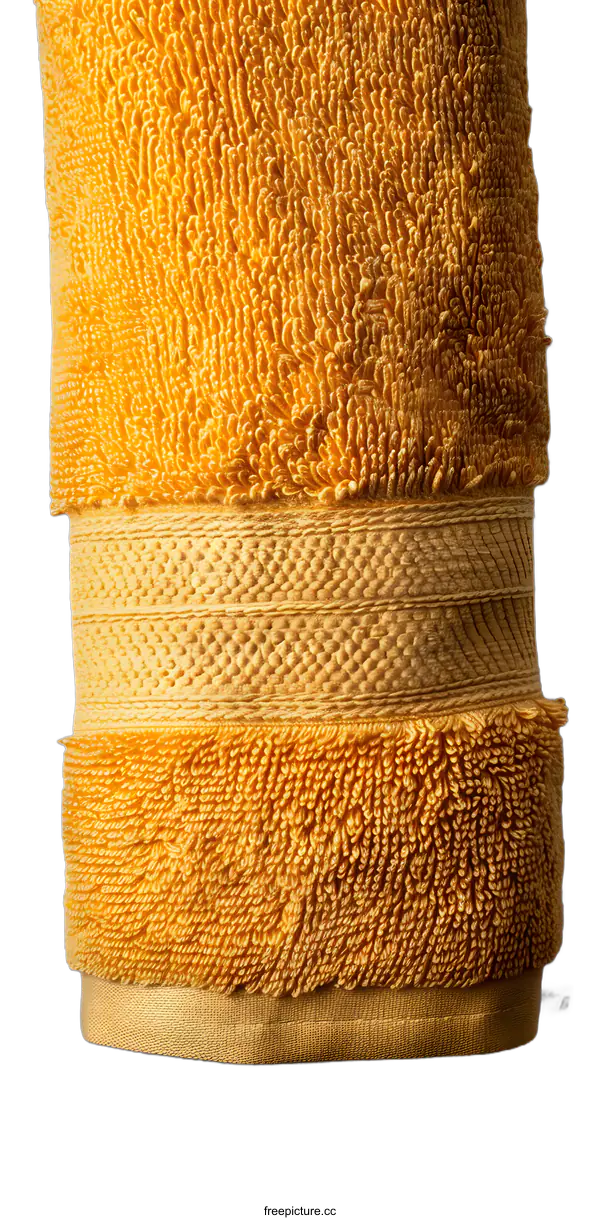 [Transparent Background PNG]Yellow Terry Cloth Towel with a Band