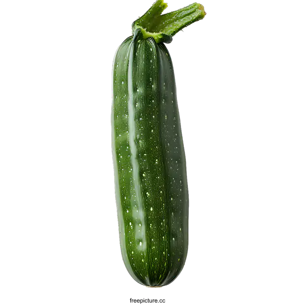 [Transparent Background PNG]Fresh Green Zucchini Isolated on White Background