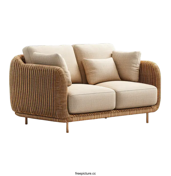 [Transparent Background PNG]Modern Woven Sofa Design
