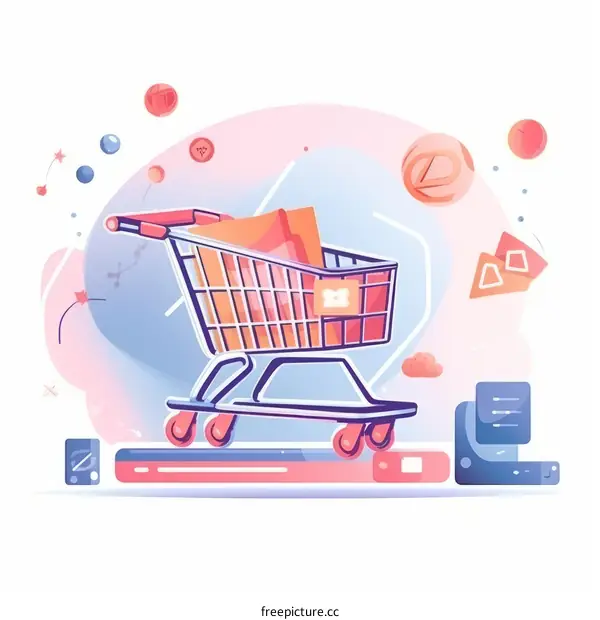 Full Shopping Cart with Various Products