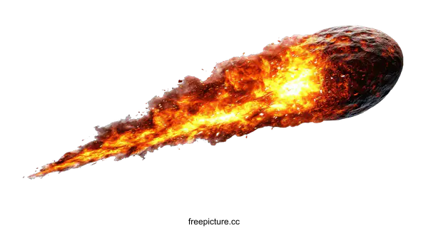 [Transparent Background PNG]Fiery Meteor Impact Illustration