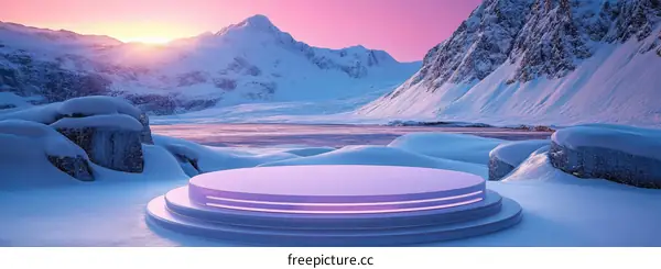 Winter Snowy Mountain Landscape Product Display