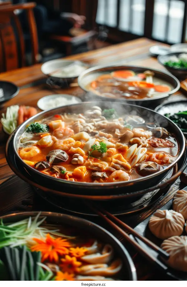 A Vibrant Hot Pot Feast: A Delicious and Nutritious Meal