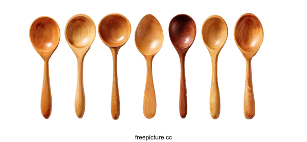 [Transparent Background PNG]Elegant Wooden Spoons Display