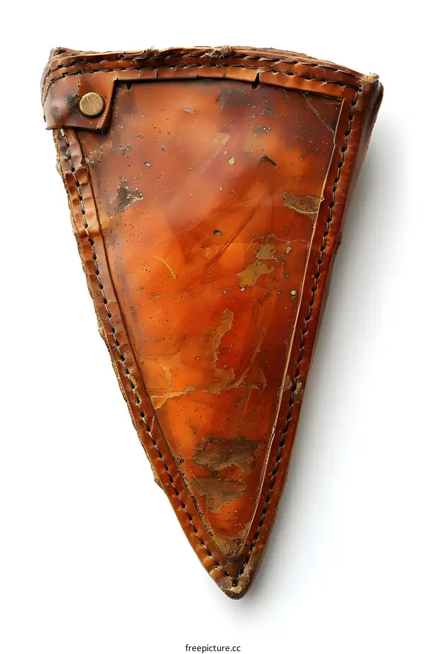 Old leather case isolated on white background