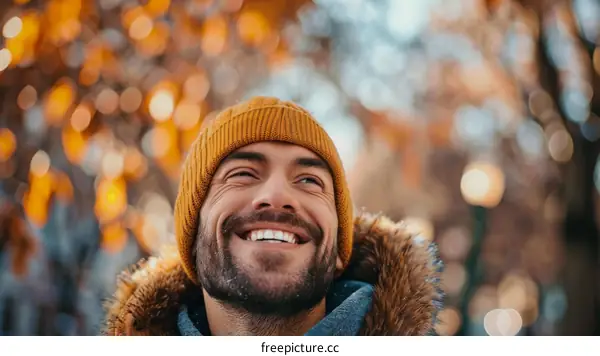 Smiling Man in Winter Season