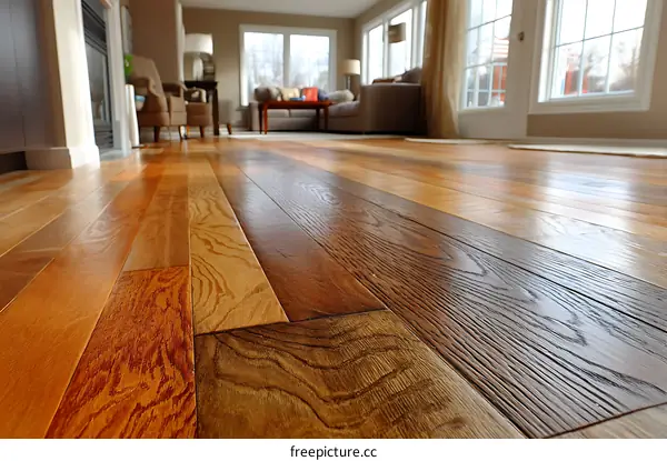 Colorful Wood Flooring Design in a Modern Home