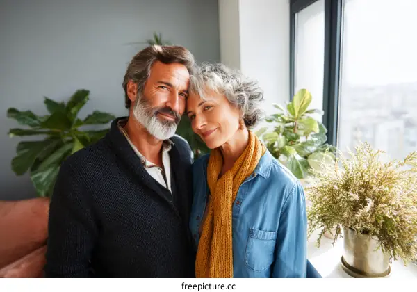 Affectionate Couple Portrait in Cozy Home