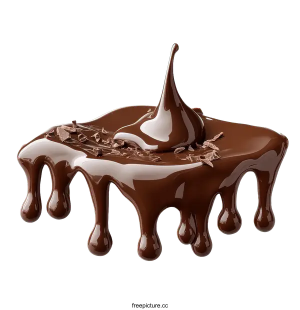 [Transparent Background PNG]Melted Chocolate Drizzle and Chopped Pieces