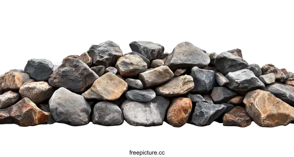 [Transparent Background PNG]Pile of Rocks against White Background