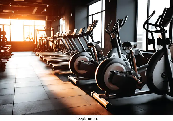 Modern Fitness Center with Exercise Equipment