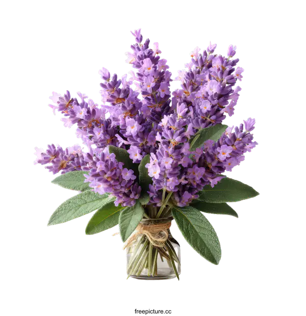 [Transparent Background PNG]Beautiful Lavender Bouquet in a Small Vase