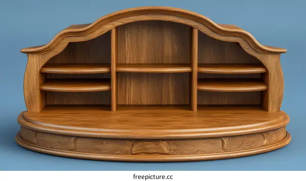 Wooden Display Shelf with Ornate Detailing