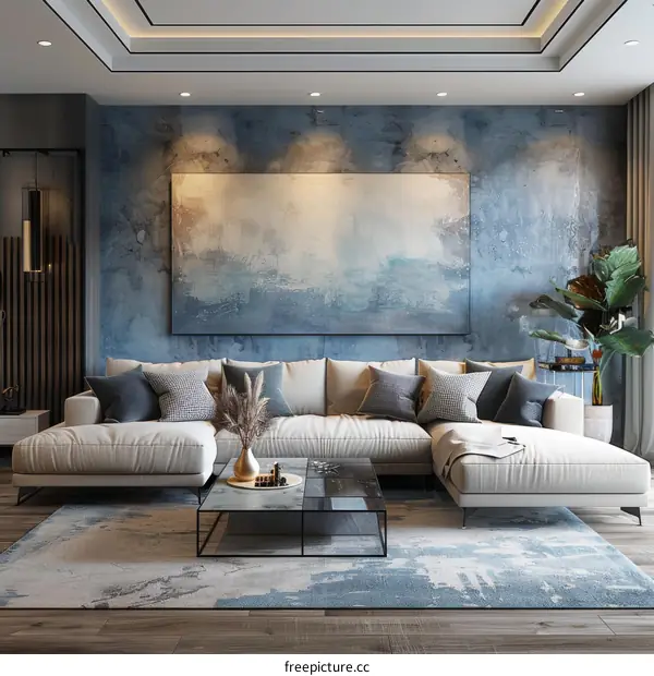 Stylish Living Room with IKEA Furniture and Green Plants