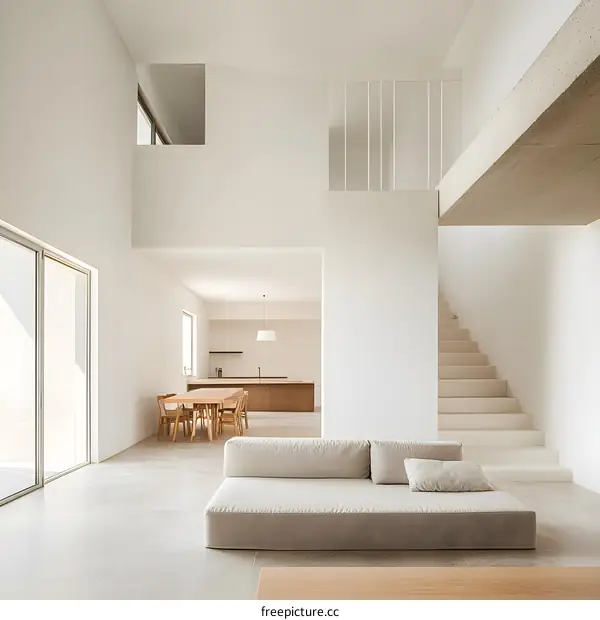 Modern Minimalist Home Interior Design with White Walls and Wooden Furniture