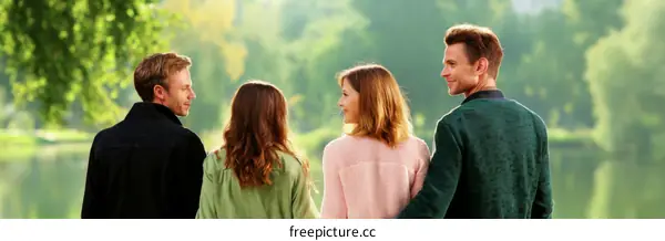 Outdoor Friends Enjoying Nature