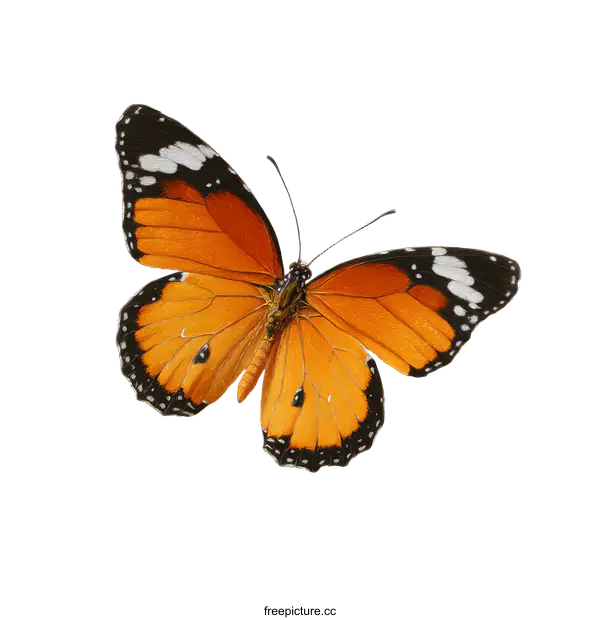 [Transparent Background PNG]Beautiful Orange Butterfly Illustration