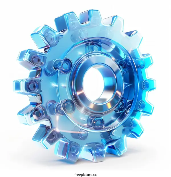 Blue glass gear
